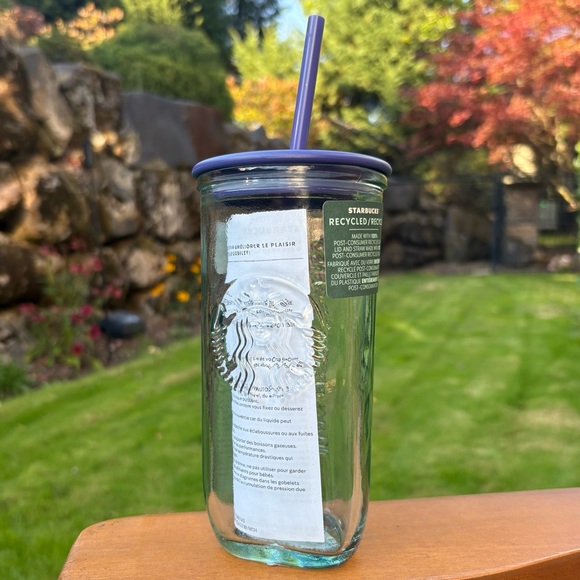 STARBUCKS 2025 Limited Edition Recycled Glass Triangle Cold Cup Tumbler 16 oz - Picture 1 of 5
